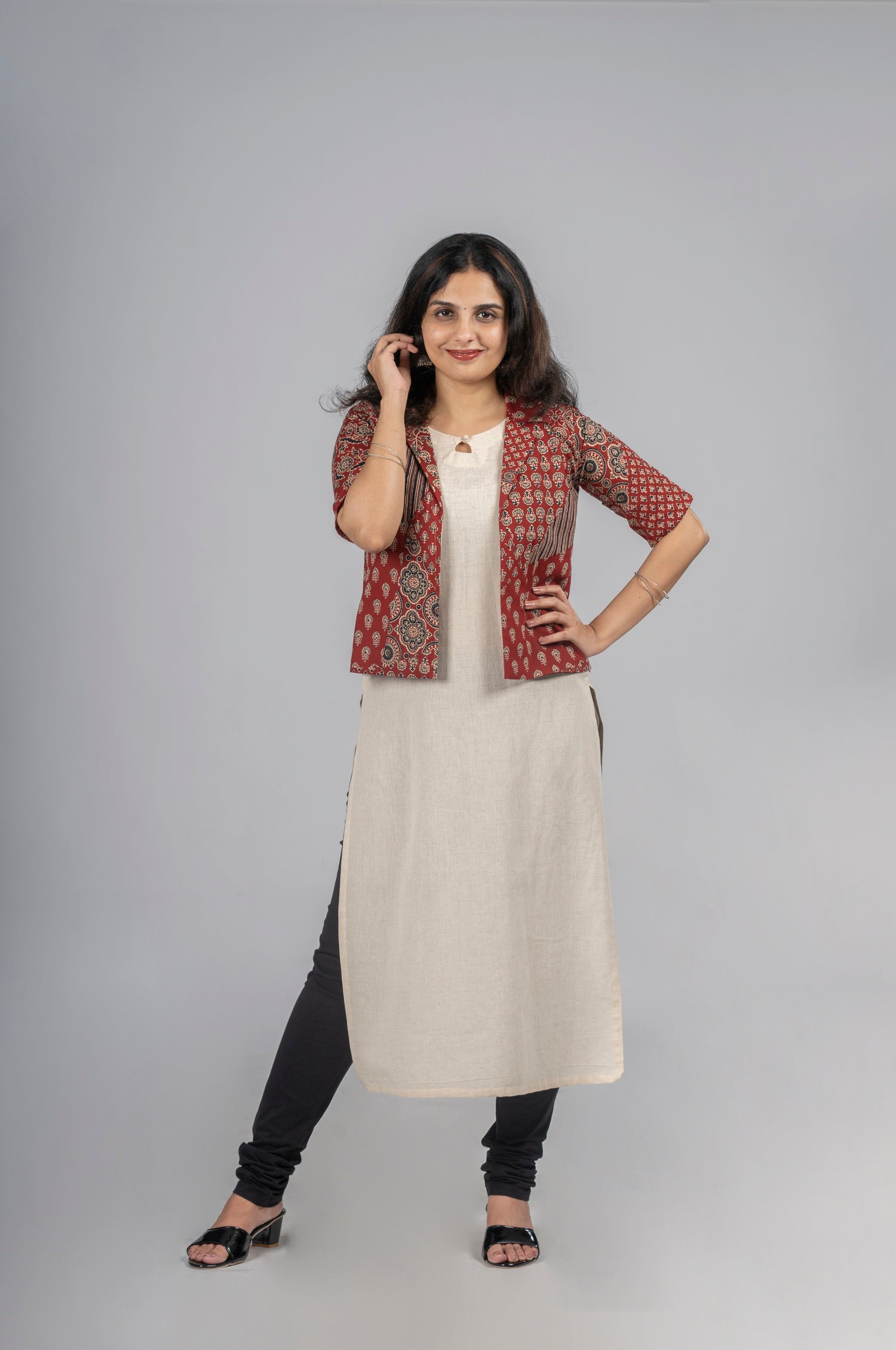 Buy straight kurti with jacket in India @ Limeroad